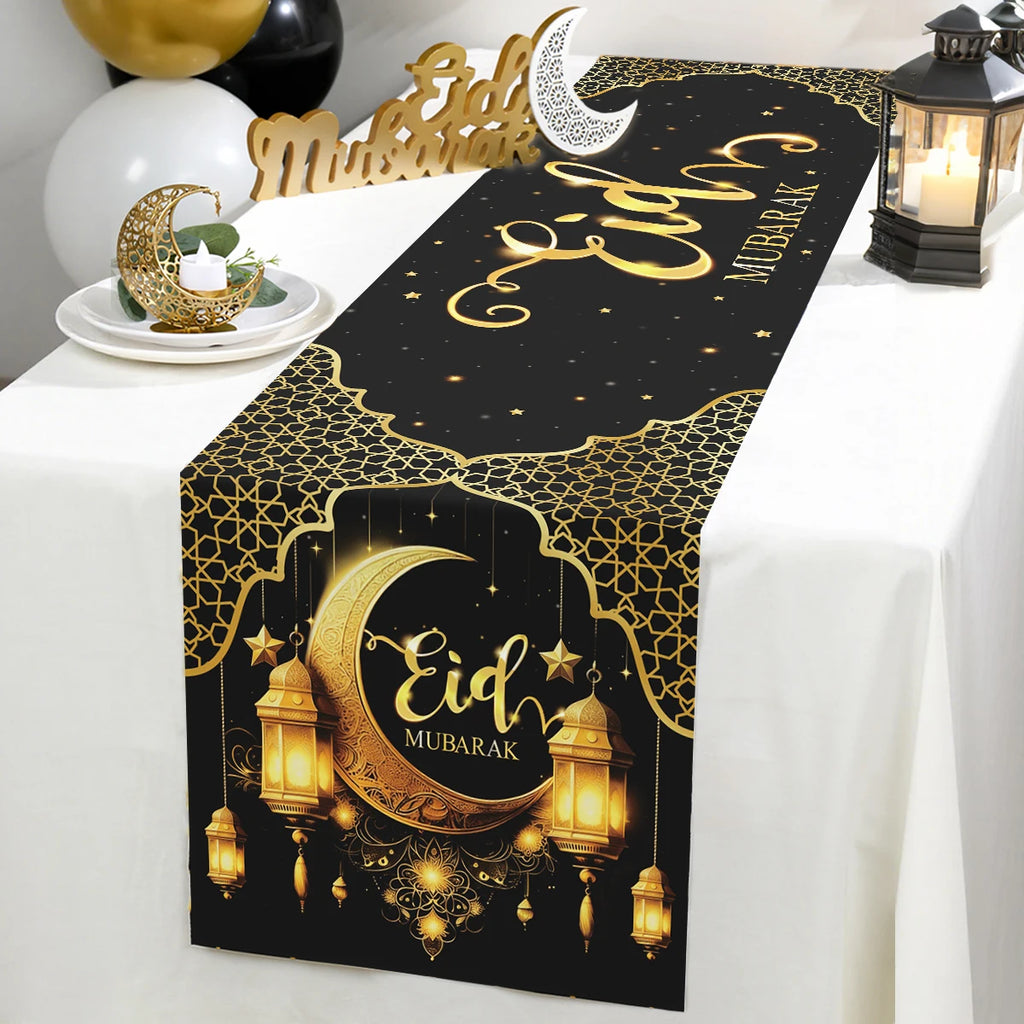 Ramadan Table Runner Eid Mubarak Decoration 2026 for Home Ramadan Kareem Ramadan Mubarak Islamic Muslim Party Eid Al-Fitr Gifts