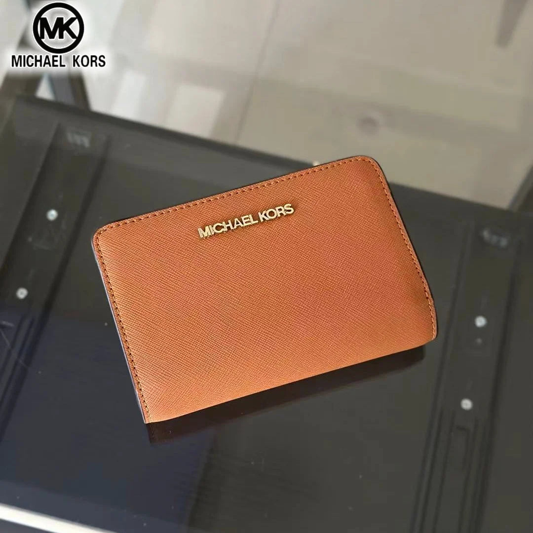 2026 New Michael Kors Women's Fashion Luxury Men's and Women's MK Leisure High end Wallet Card Bag Folding Versatile Zero Wallet