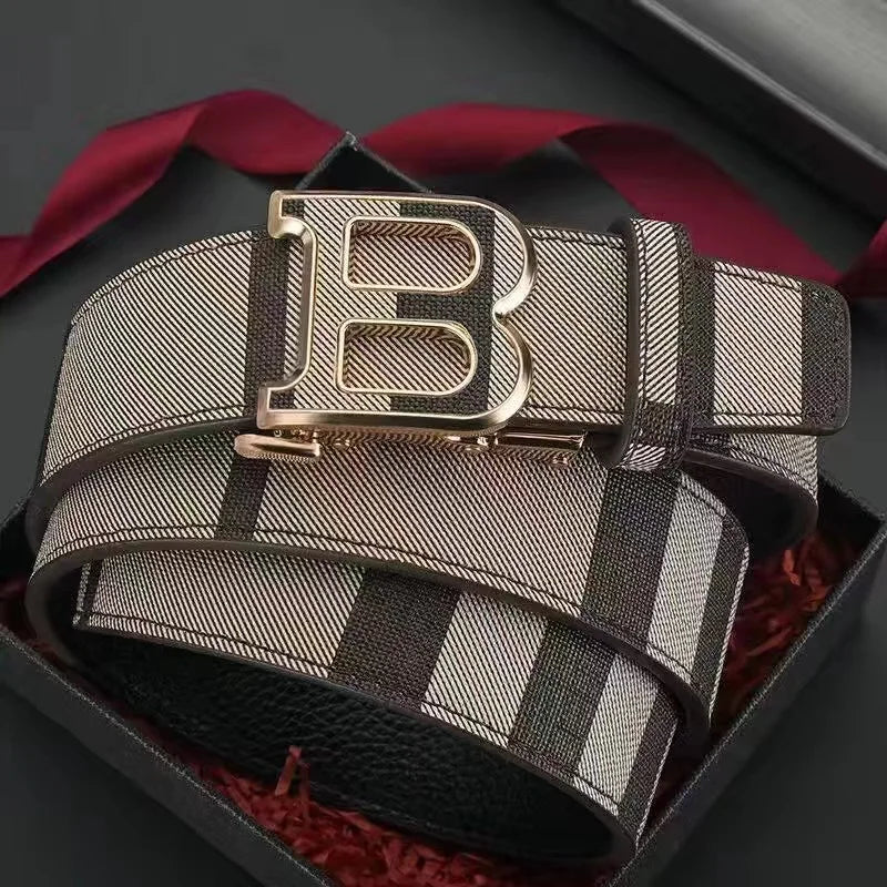 Genuine leather casual fashion men's belt cowhide alloy automatic buckle luxury brand men's belt versatile trendy blets for men