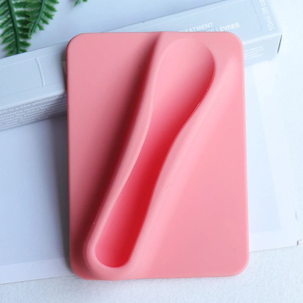 Silicone Lipstick Clip Card Holder for Phone Case - Anti-Fall Lip Gloss Holder with Kickstand, Liquid Silicone Mobile Phone Case