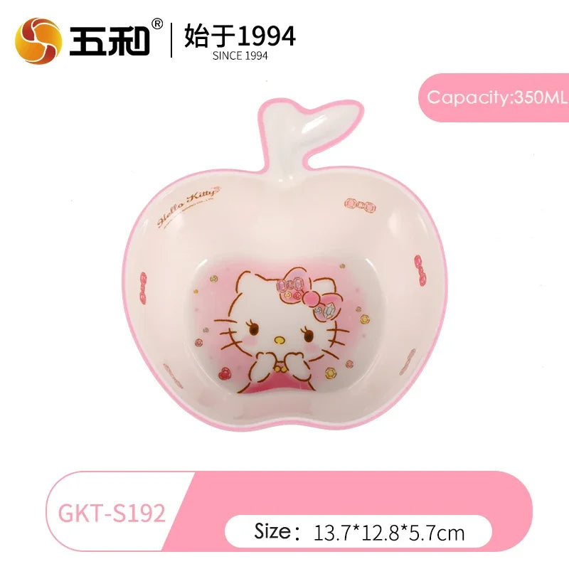 For Hello Kitty Children Tableware Cartoon Irregular-shaped Bowls Anti-scald Dining Plates BPA Free Baby Food Supplement Bowls