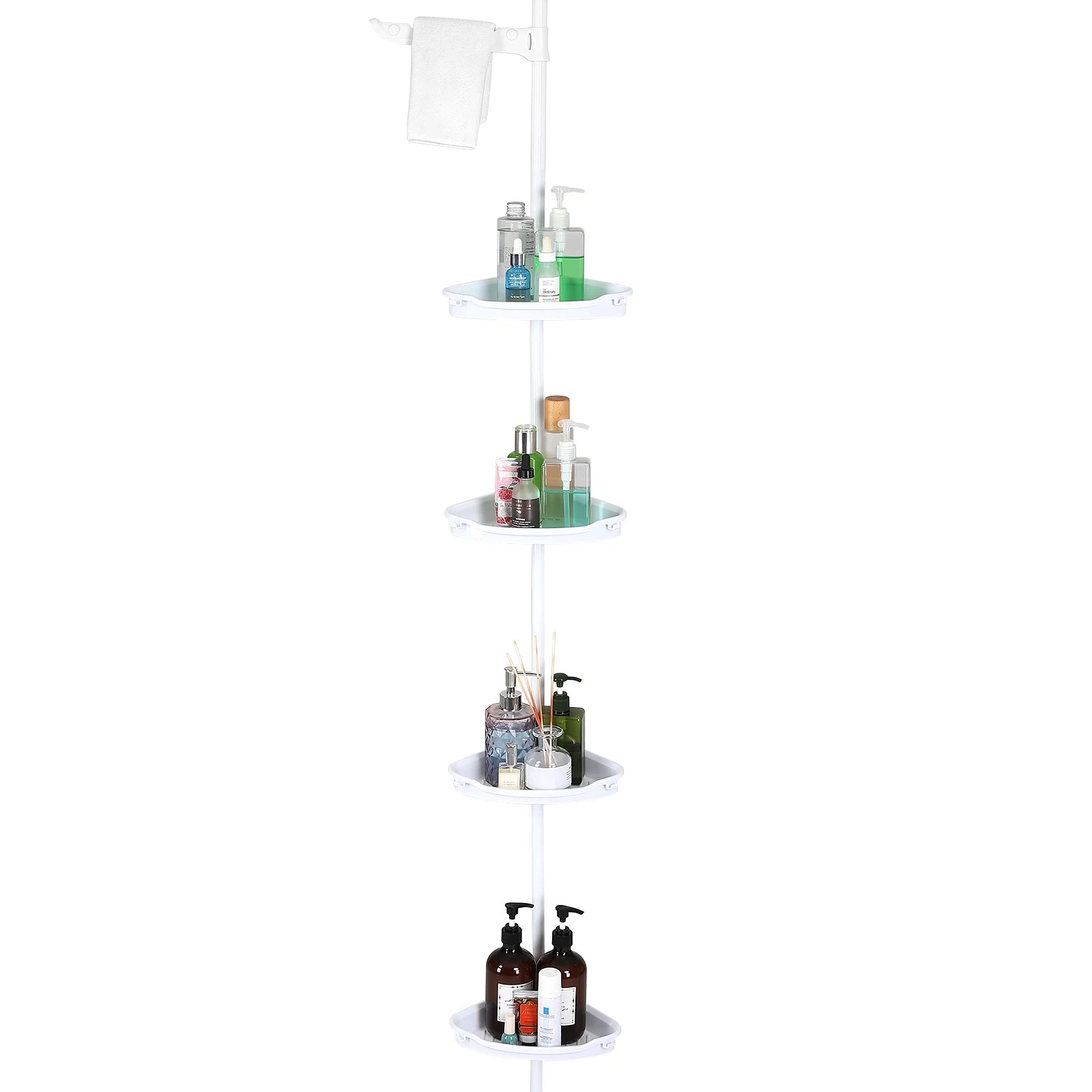 4-Layer Telescopic Corner Storage Rack Bathroom Shampoo and Shower Gel Storage Rack for Bathroom Shower Organizer