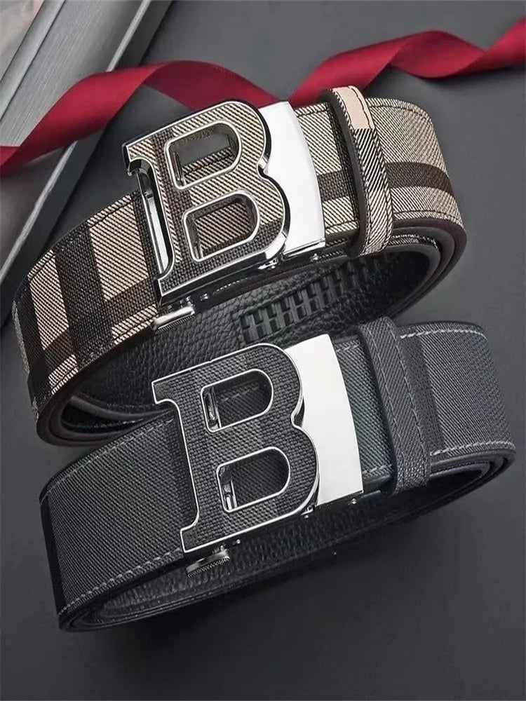 Genuine leather casual fashion men's belt cowhide alloy automatic buckle luxury brand men's belt versatile trendy blets for men