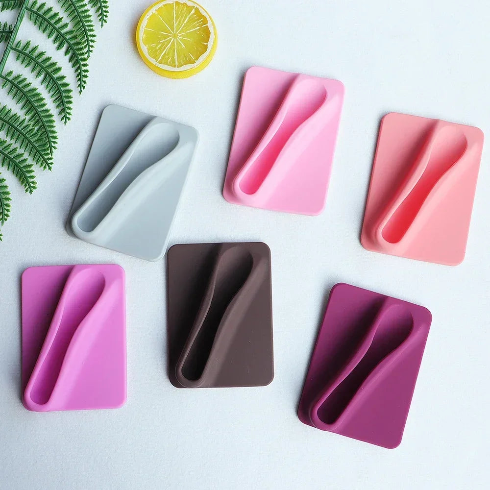 Silicone Lipstick Clip Card Holder for Phone Case - Anti-Fall Lip Gloss Holder with Kickstand, Liquid Silicone Mobile Phone Case