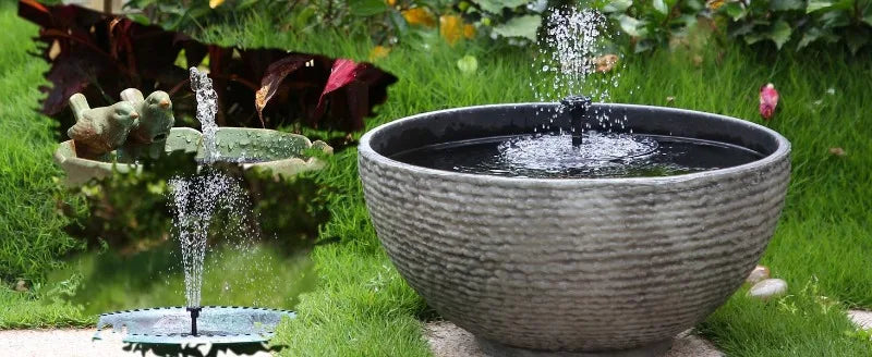 1W/1.5W/2.5W Outdoor Solar Fountain Suitable for Garden Pond Solar Fountain Pump Kit with 6 Nozzles for Garden Decoration