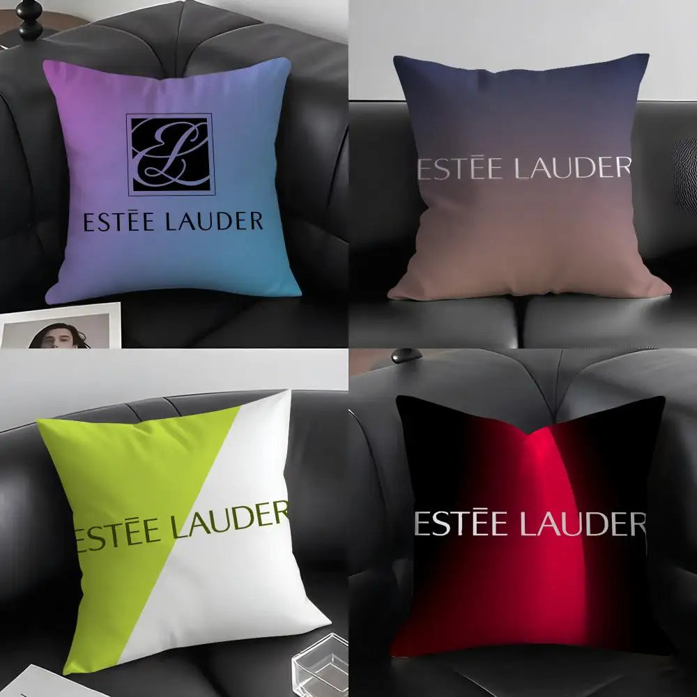 Luxury E-Estee l-Lauder Cushion Cover Elegant Comfort Pillowcase Sofa Bed Double-sided Printed Invisible Zipper Home Decor