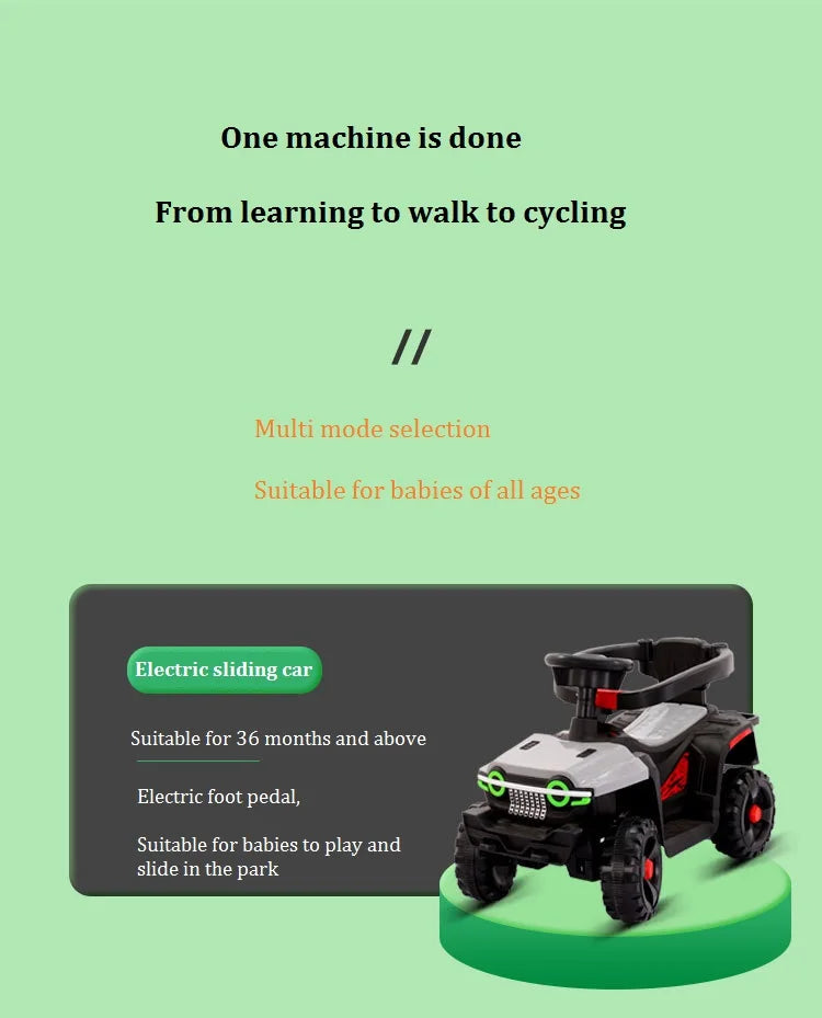 Remote Control 1-6-Year-Old Children's Electric Four-Wheel Motorcycle Off-Road Vehicle Can Accommodate Passengers