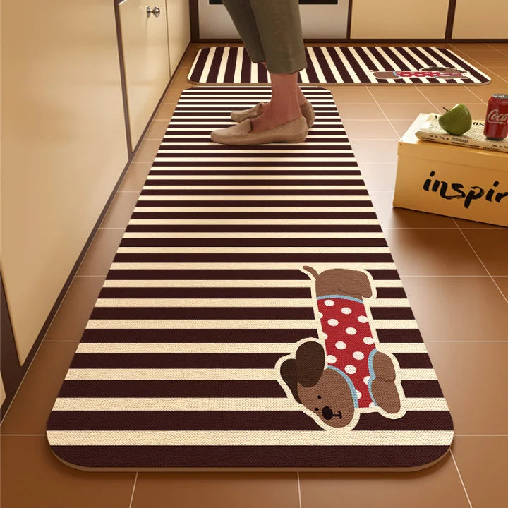 VIKAMA Budding Diatomite Carpet Scandinavian Style Non-Slip Water-Absorbent Mute Kitchen Breakfast Area Home Decoration