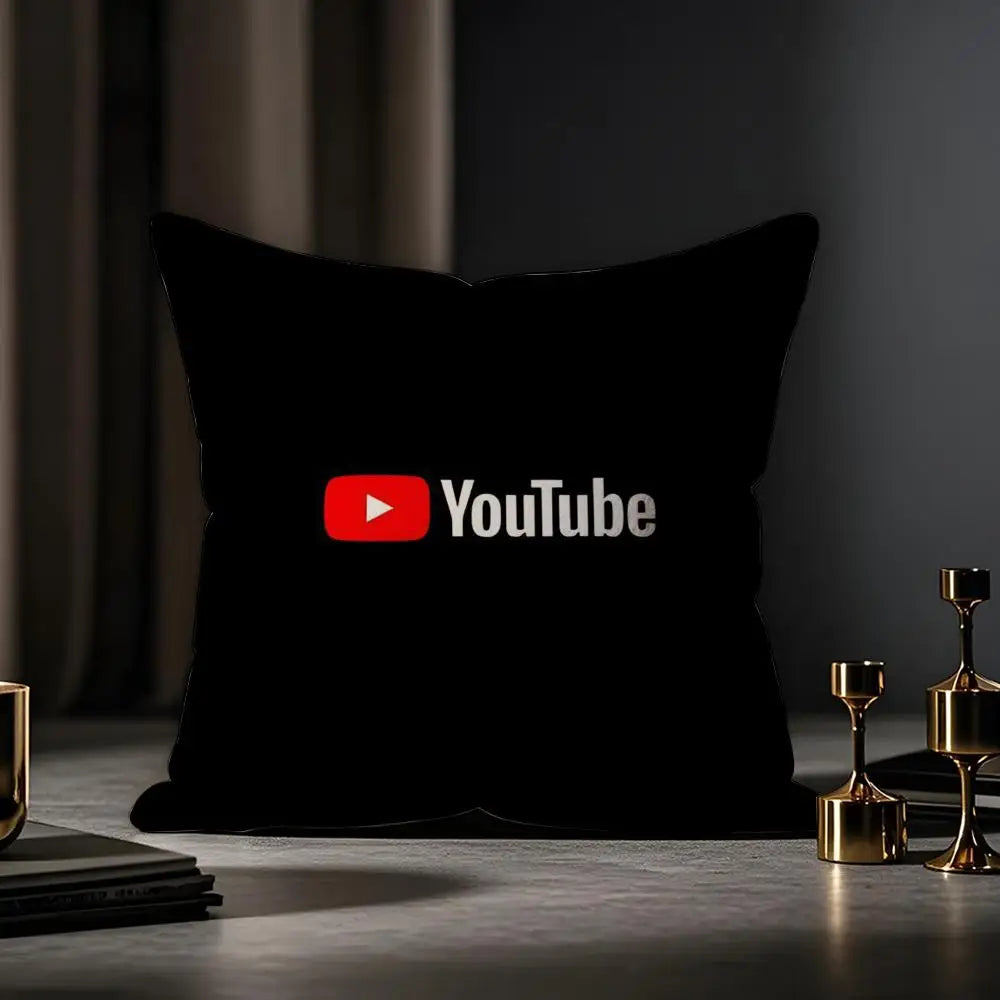 YouTube Cushion Cover Anti-dustmite Pillowcase Invisible Zipper Silky Short Plush Sofa Cushion Cover