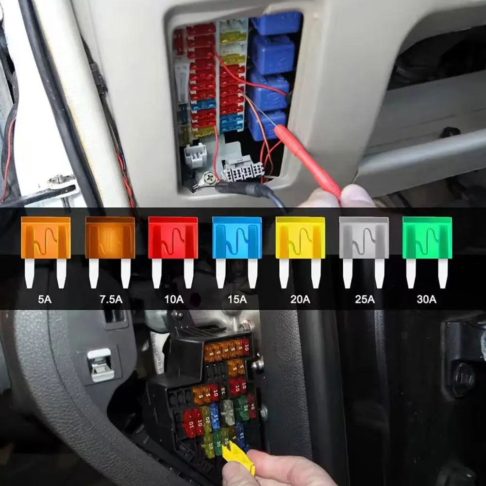 60/100/180PCS Car Fuses Kit Small-sized Fuses And A Fuse Extractor Automobile Plug-in Fuse Vehicle Wire Safety Tools 2-40A