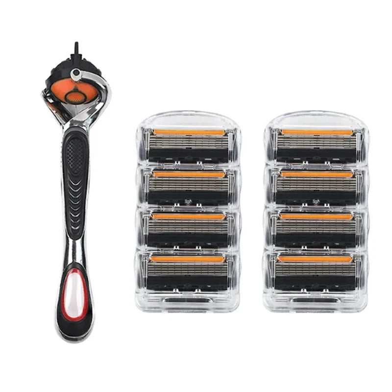 Hot Selling Manual Razor for Men Five Layer Blade Stainless Steel Blades No Skin Damage Old Style Blades Shaver Heads Razor
