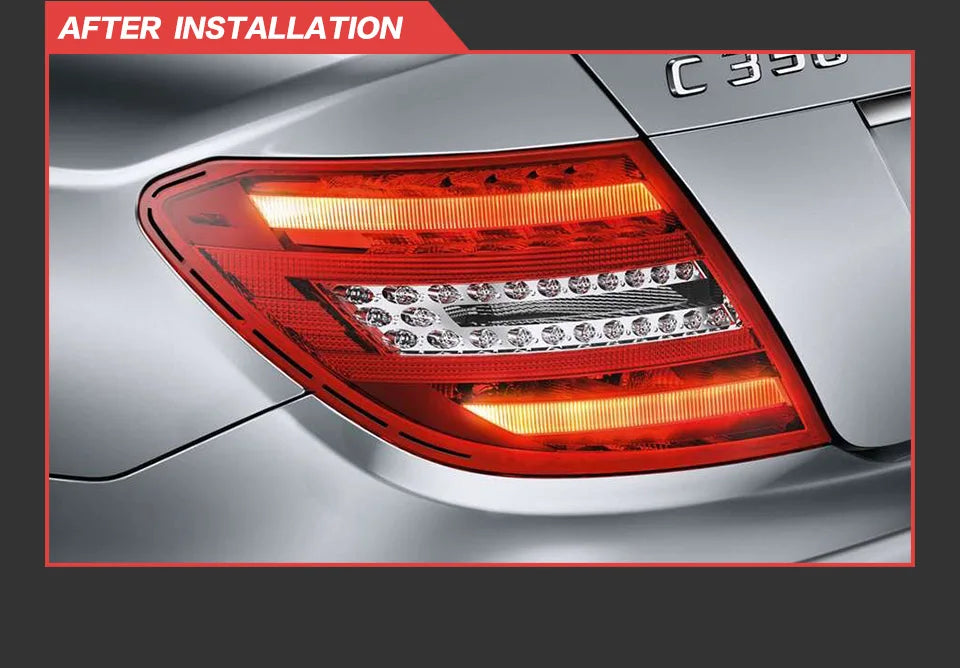 AKD Tail Lamp for Benz W204 LED Tail Light 2007-2013 C180 C200 C300 C350 C63 Rear Fog Brake Turn Signal Automotive Accessories