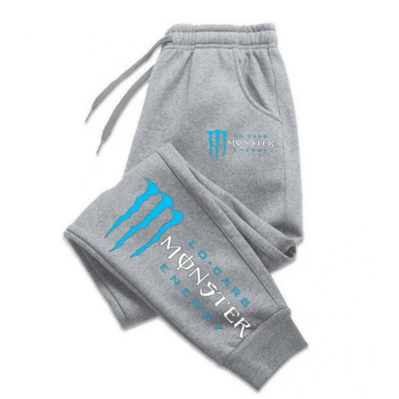 Monster Energy Letter Print Versatile Drawstring Casual Long Pants Men's Loose Straight Leg Jogger Pants