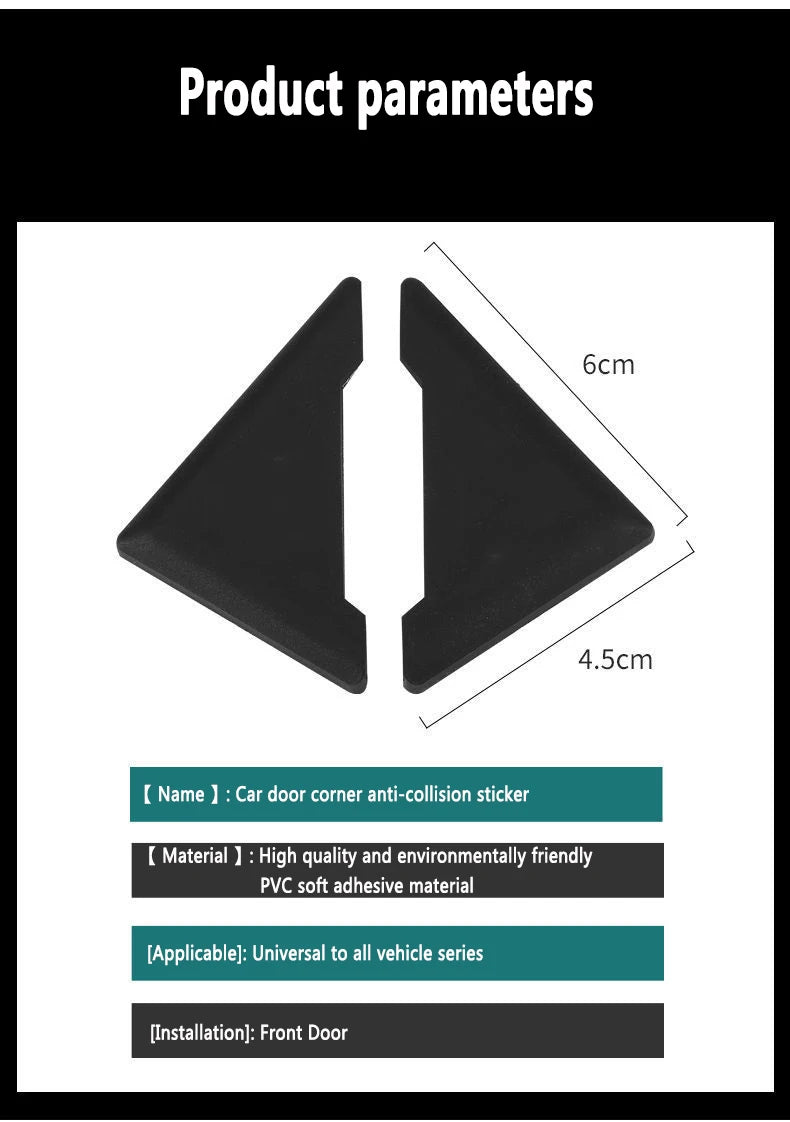 2/4pcs Universal Car Door Corner Protectors, Sport Pattern Silicone Anti-Scratch Bumper Covers for Vehicle Door Protection