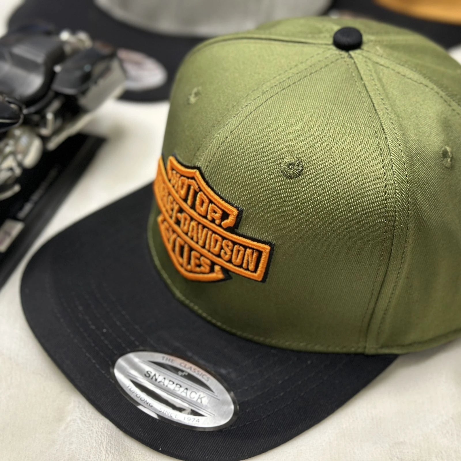 Dopamine-colored Anniversary Street Motorcycle Embroidered Casual Flat-brimmed Hats Men And Women For Harley Davidson Accessory