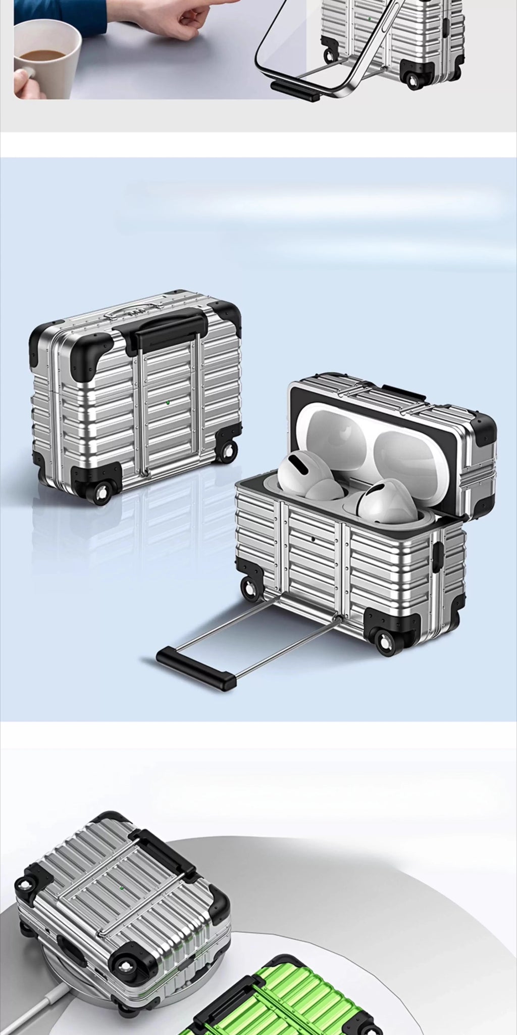 Individual Suitcase for Airpods 4 3 2 Pro Trendy Luggage Protective Case for Airpods1/2/pro2 Drop-proof Headphone Case ﻿  ﻿