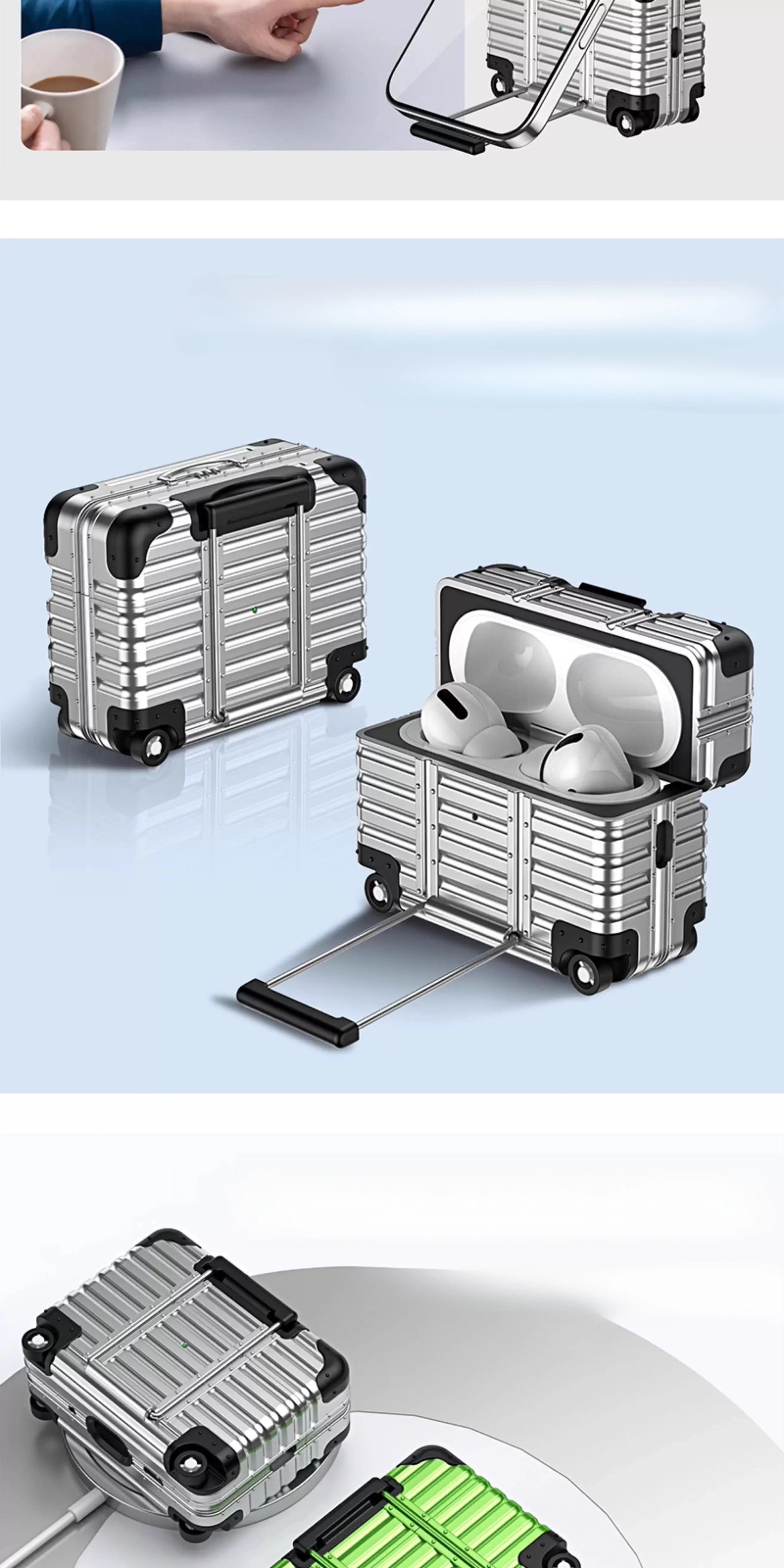 Individual Suitcase for Airpods 4 3 2 Pro Trendy Luggage Protective Case for Airpods1/2/pro2 Drop-proof Headphone Case ﻿  ﻿