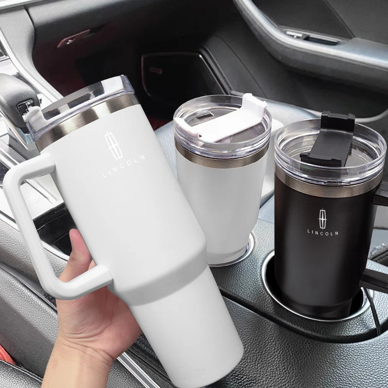 1200ML Large Capacity Stainless Steel Car Insulated Mug For Lincoln Navigator Continental Nautilus Aviator MKZ MKX MKC MKT MKS