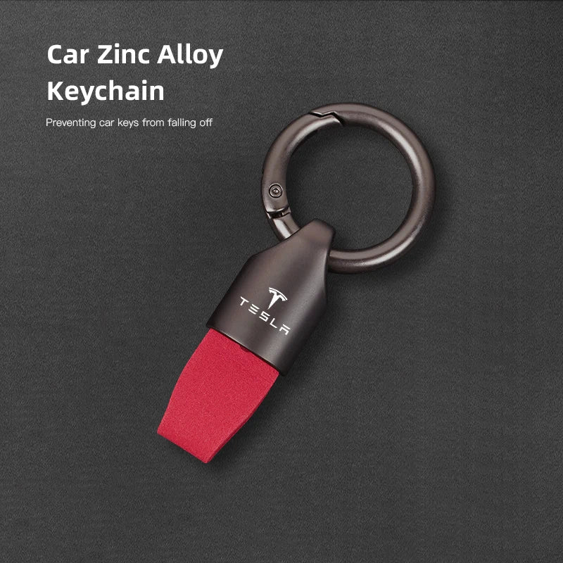 Suede Tesla Car Key Card Cover Keychain Car Key Accessories For Tesla Model 3 Y S X Cybertruck Juguete Roadster Coil Bonina