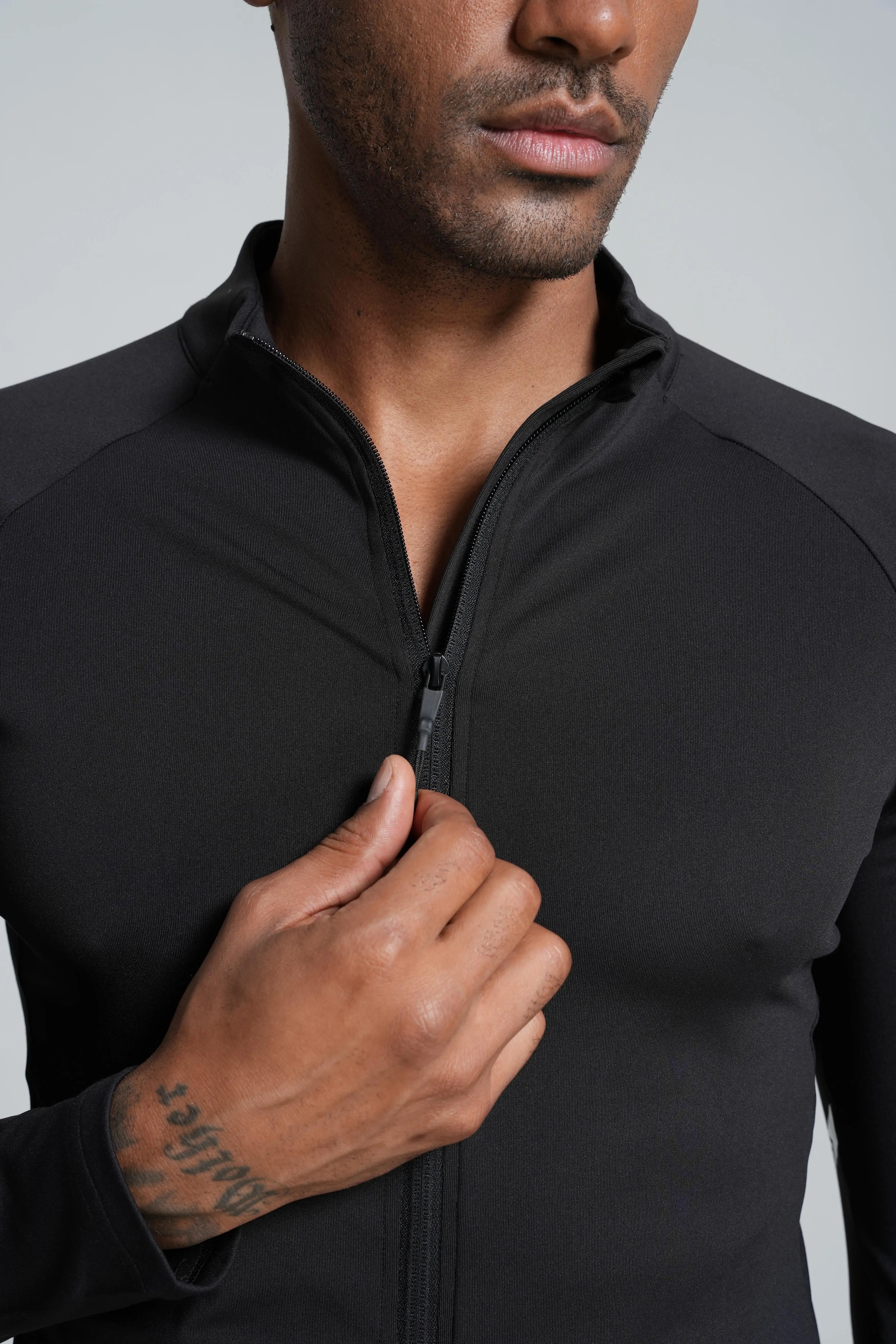 Winter Mens Running Jackets Long Sleeve Full Zipper Training Shirts Workout Sports Sweatershirt Sportswear Elastic Reflective