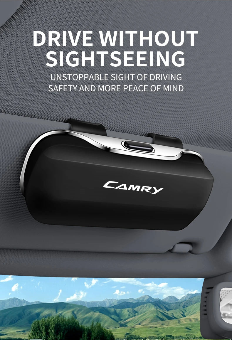 Car Eyewear Case Box Sunglasses Holder Sun Visor Storage Protective Frame Box Glasses Clip Portable For Toyota Camry