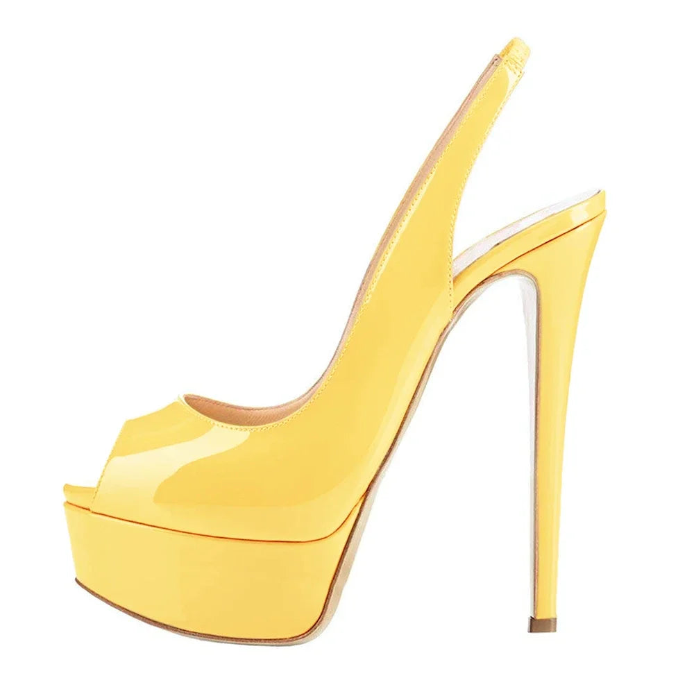 Women Pumps Stilettos 14CM Platform Stripper High Heels Sexy Open Toe Sandals Gladiator Party Dress Wedding Shoes Large Size 44