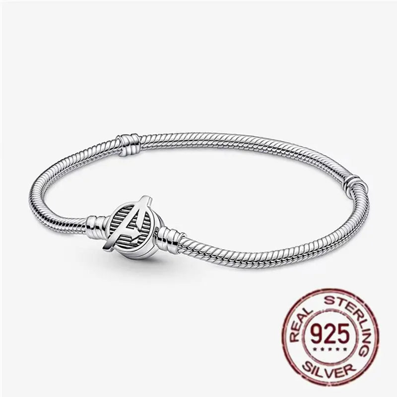 The best-selling S925 sterling silver heart-shaped crown snake bone chain is perfect for the original DlY bracelet! A perfect je