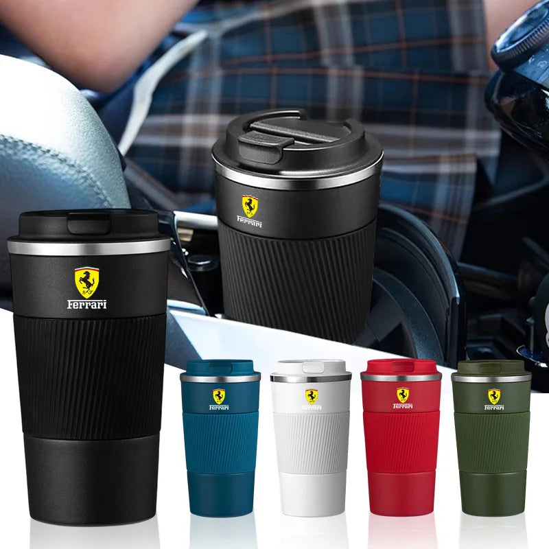 F1 Ferrari Car Emblem Stainless Steel Thermals Mug Coffee Water Cup For Ferrari Roma 488 Portofino F8 Roma Spider SF90 Superfast