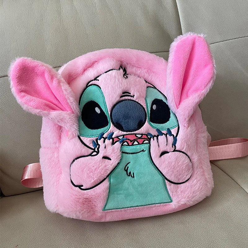 Disney  Stitch Plush New Backpack Cartoon Fashion 3d Mini Women's Backpack Large Capacity Cute Children Schoolbag High Quality!!