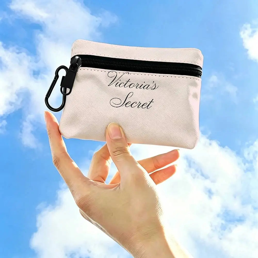 V-Victorias-Fashion-S-Secret Compact Oxford Cloth Zipper Pouch Detachable Carabiner Mini Coin & Key Wallet