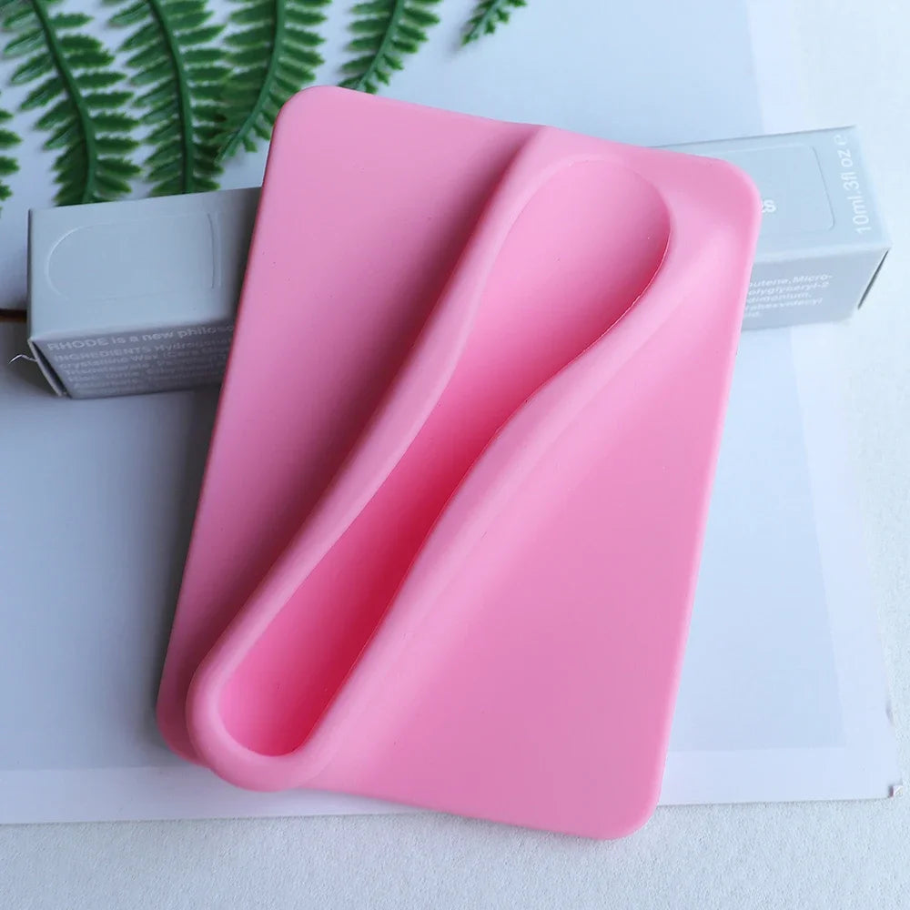 Silicone Lipstick Clip Card Holder for Phone Case - Anti-Fall Lip Gloss Holder with Kickstand, Liquid Silicone Mobile Phone Case