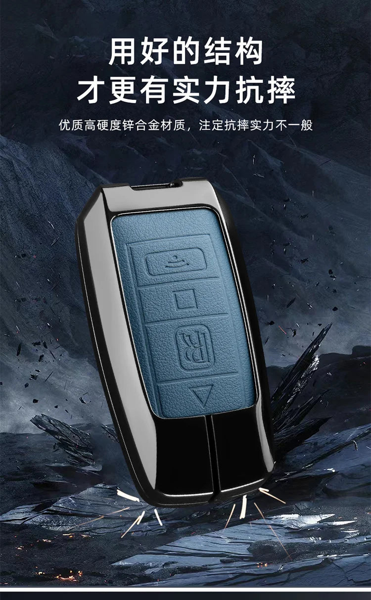 Zinc Alloy Leather Car Smart Remote Key Case Cover Shell For Rolls-Royce Cullinan Phantom Ghost Wraith Dawn Keychain Accessories