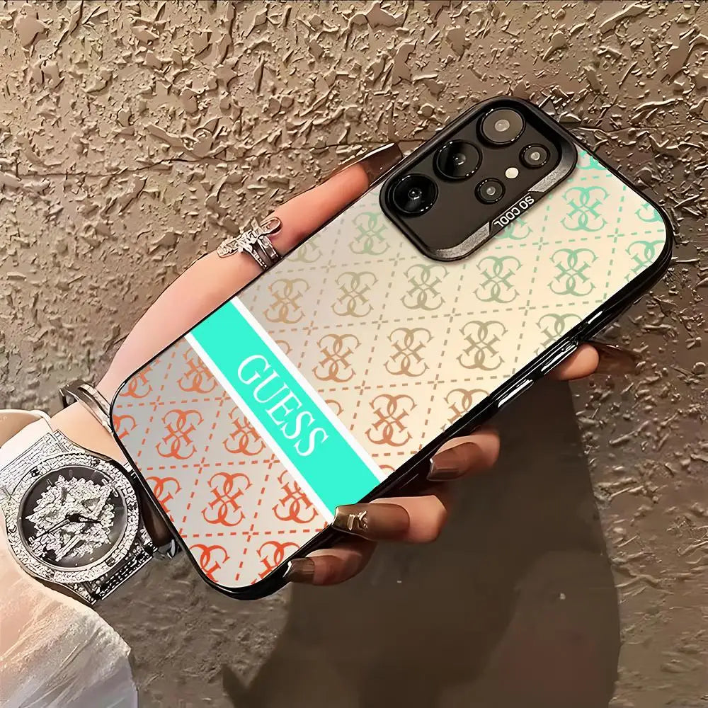 Guesses What Phone Case for Samsung Galaxy S26 S25 S24 S23 S22 S21 S20 Note20 Plus Ultra Colorful Silver Cover