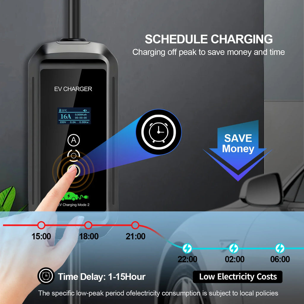 Kolanky 3.6KW Portable EV Charger Type 2 16A Electric Vehicle Charger Home Use for EU Type 2 IEC 62196-2 Electric Vehicle Charge