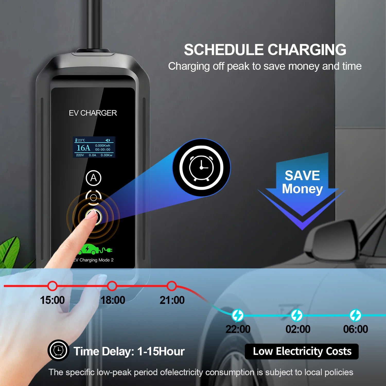 Kolanky 3.6KW Portable EV Charger Type 2 16A Electric Vehicle Charger Home Use for EU Type 2 IEC 62196-2 Electric Vehicle Charge