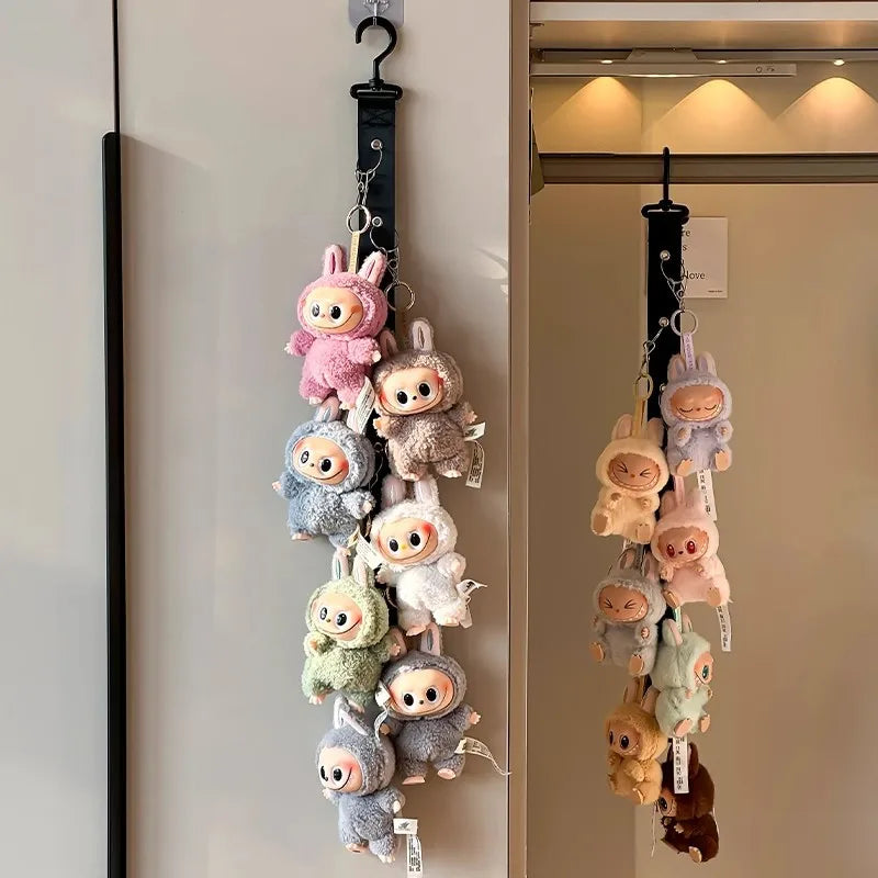 Hanging Storage Hook for Labubu Cartoon Doll Storage Rack with 8 Hooks Door & Wall Hanging Organizer for Labubu Accessories