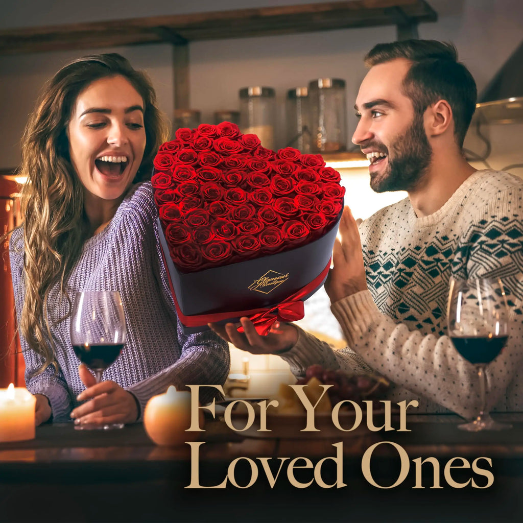 24pcs Artificial Rose Bouquet Heart Shape Rose Gift Box 100 Languages I Love You Necklace Eternal Roses Valentine's Gift for Her