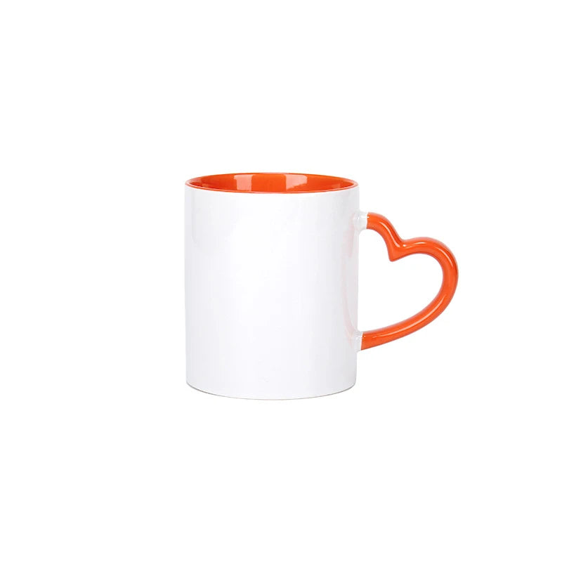 Customize white Ceramic coffee cup Creative customize logo Mug white Pnik handle Ceramic cups Print Pictures logo text mugs