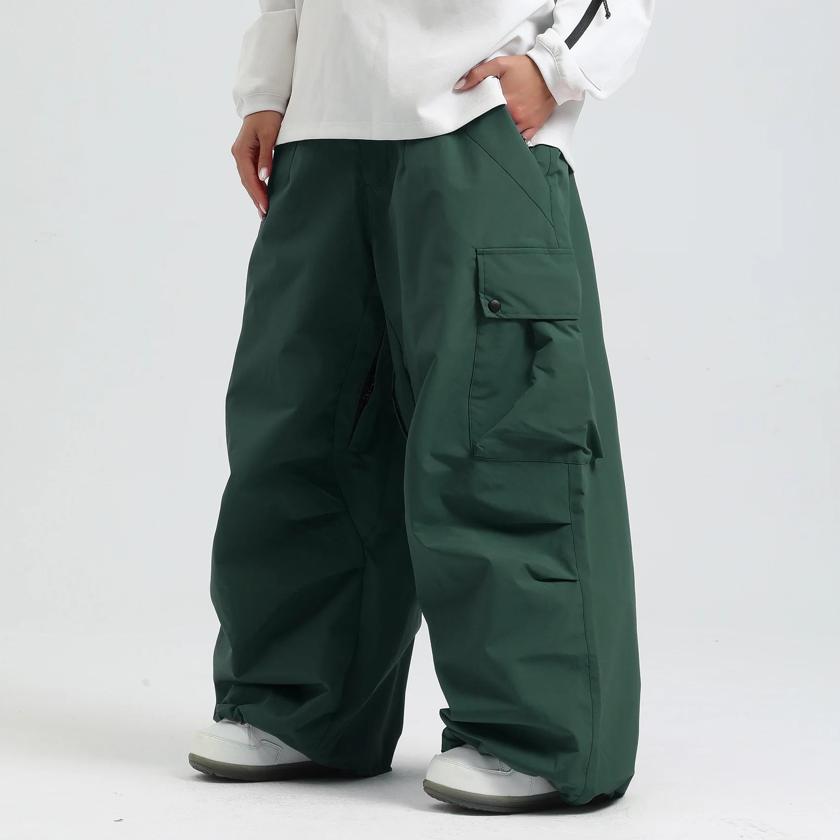 2025 GSOU SNOW New Winter Outdoor Loose Waist Ski Pants For Women  Men Waterproof And Warm  Professional Snowboard Ski Pants