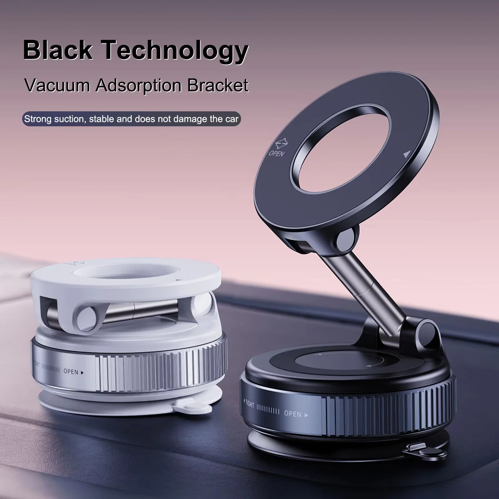 New foldable vacuum adsorption magnetic car phone holder 2025 suction cup dedicated navigation phone holder