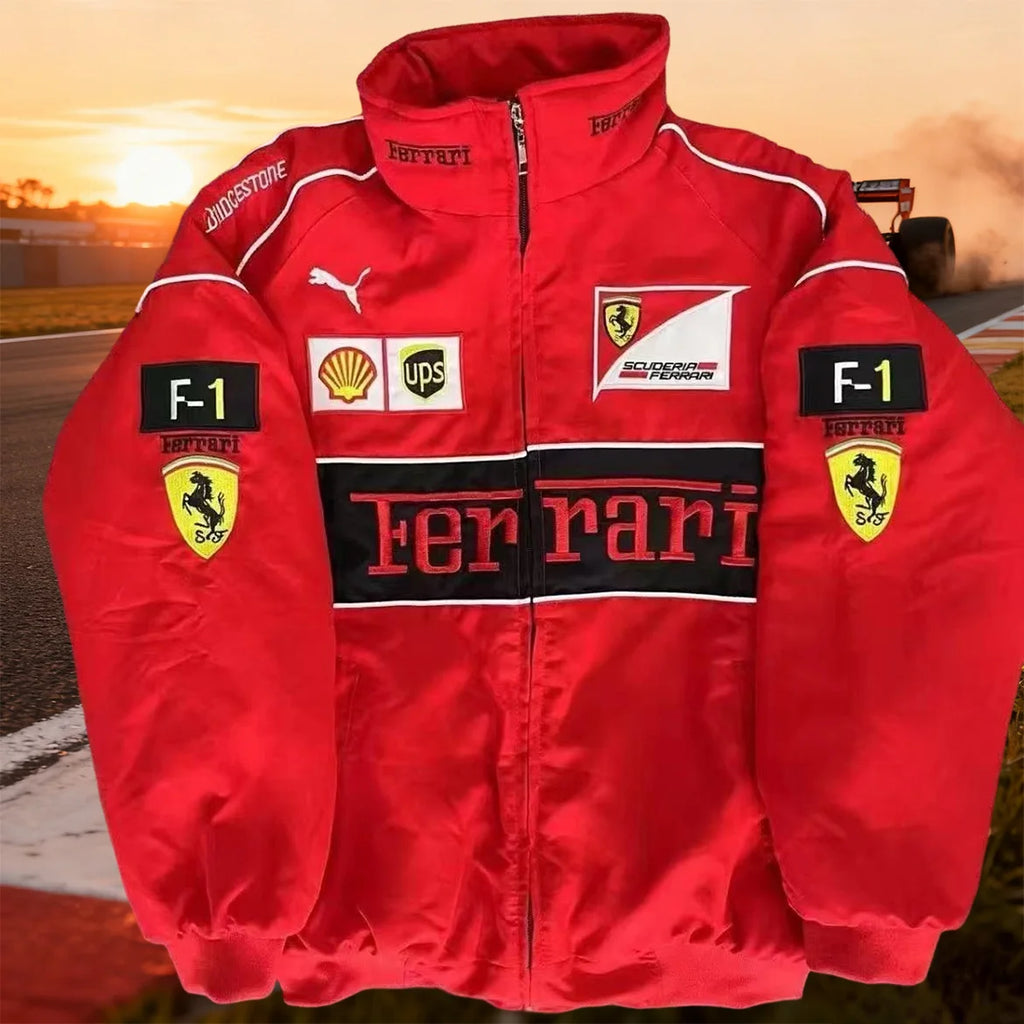 High-Quality F1 Racing Embroidered Jacket Locomotive Riding Jacket Couple Coat For Ferrari F430 488 Stradale Roma F8 Spider SF90