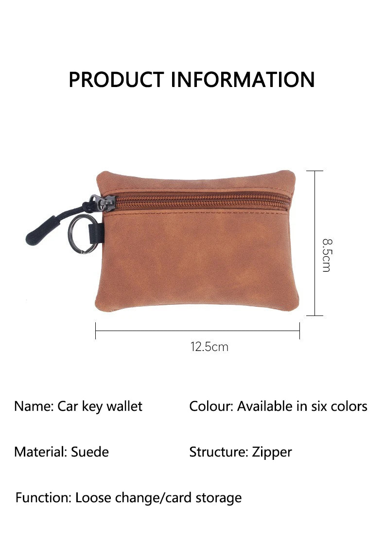 Portable Suede Car Key Bag Zipper Wallet Card Coins Pouchs For Ferrari GTO 288 812 Stradale Roma Spider SF90 F430 Enzo LaFerrari