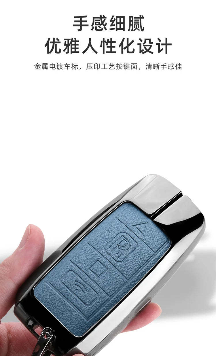 Zinc Alloy Leather Car Smart Remote Key Case Cover Shell For Rolls-Royce Cullinan Phantom Ghost Wraith Dawn Keychain Accessories
