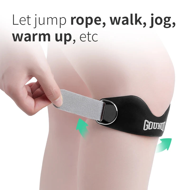 Patella Tendon Knee Strap for Pain Relief, Basketball Stabilizer Brace Silicone Band Elasticity Fixed Protection Patellar Ring