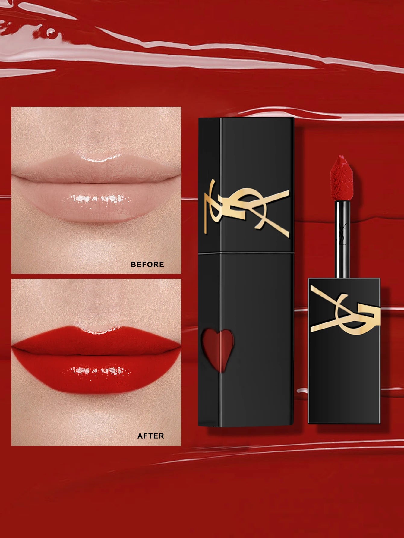 Yves Saint Laurent The Inks Vinyl Cream High Shine Lip Stain #610-Nude #416-Chili  - 0.18 FL .OZ./5.5ML