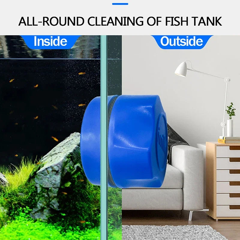 Aquarium Magnetic Cleaning Brush Fish Tank Floating Scraper Tool Removal Moss Algae Scrubber Double-Sided Glass Window Cleaner