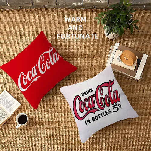 C-Coca C-cola Vintage Logo Pillow Cushion Cover Pillowcase Living Room Sofa Home Decor Customized