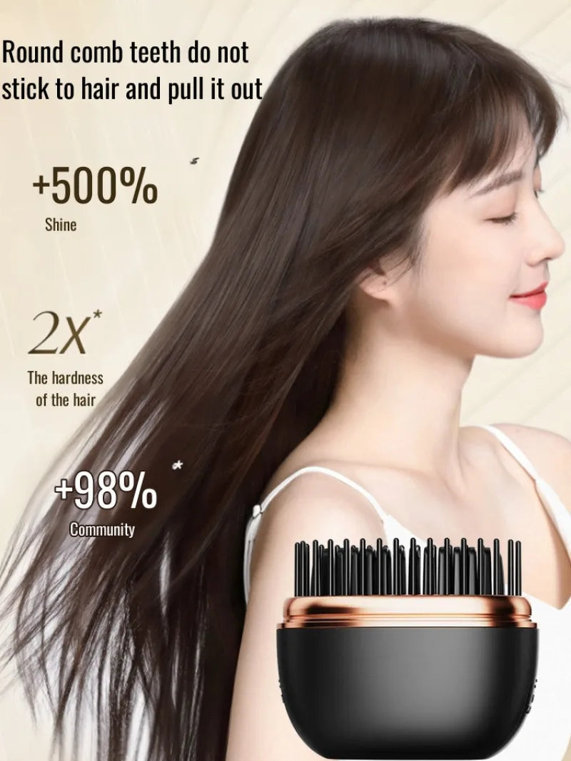 Mini hair straightener wireless USB charging portable multi-functional hair care hair styling comb straightener smooth hair