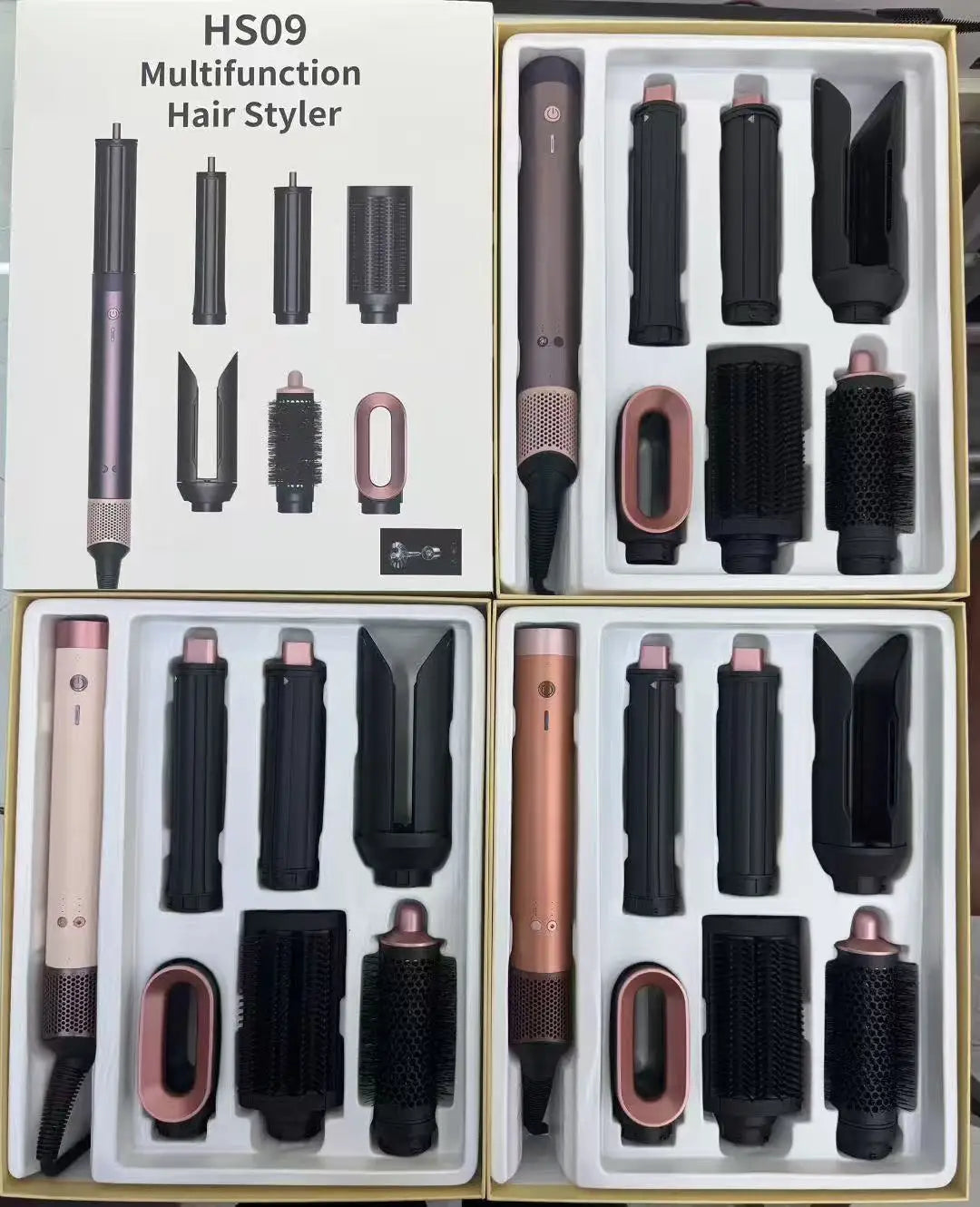 2025 hs09 Professional Multi Styler Travel Hair Dryer Hot Air Brush Hair Straightene Curling Wand-All-in-One HairStylerhairdryer