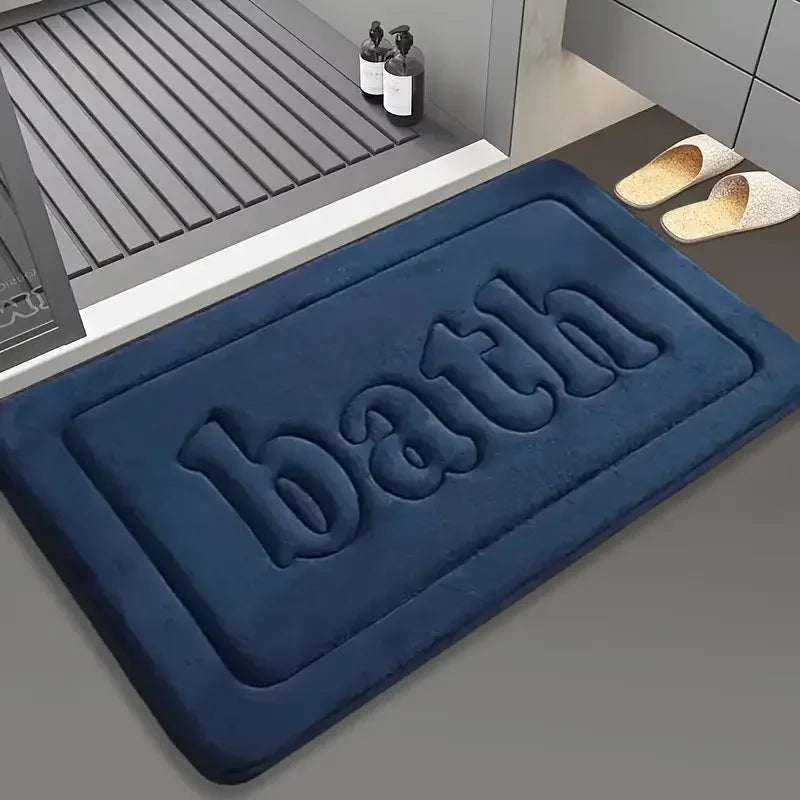 Bathroom anti slip floor mat soft bathroom mat water absorbing bath mat 1.2cm thick flannel fabric door mat home decoration